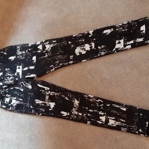 Alexander McQueen Black & White Abstract Print Skinny Jeans Sz  27